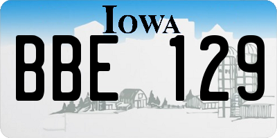 IA license plate BBE129