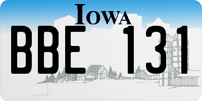 IA license plate BBE131