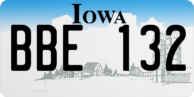 IA license plate BBE132