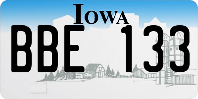 IA license plate BBE133