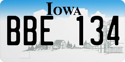 IA license plate BBE134