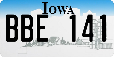 IA license plate BBE141