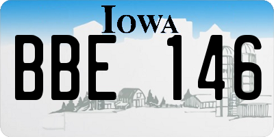 IA license plate BBE146