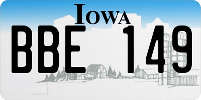 IA license plate BBE149