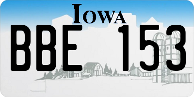 IA license plate BBE153