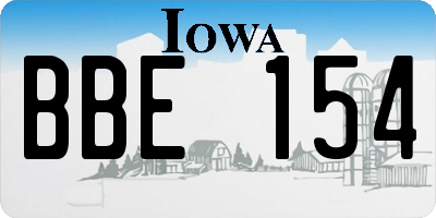 IA license plate BBE154