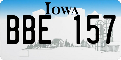 IA license plate BBE157