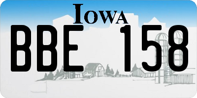 IA license plate BBE158