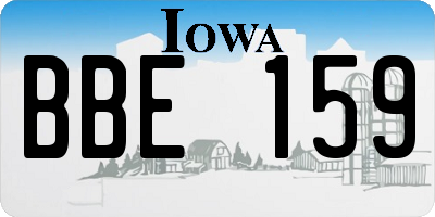 IA license plate BBE159