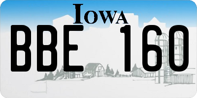 IA license plate BBE160
