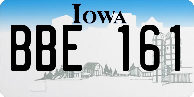 IA license plate BBE161