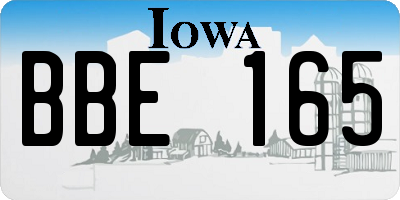 IA license plate BBE165