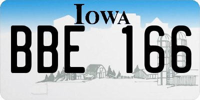 IA license plate BBE166