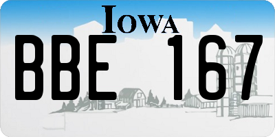 IA license plate BBE167