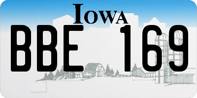 IA license plate BBE169