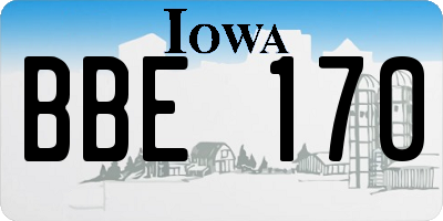 IA license plate BBE170