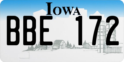 IA license plate BBE172