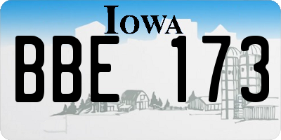 IA license plate BBE173