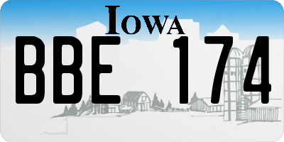 IA license plate BBE174