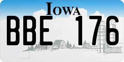 IA license plate BBE176