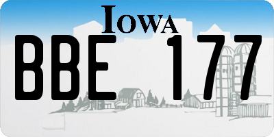 IA license plate BBE177