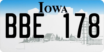 IA license plate BBE178