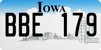 IA license plate BBE179