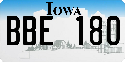 IA license plate BBE180