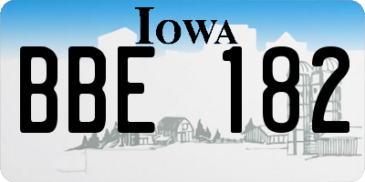 IA license plate BBE182