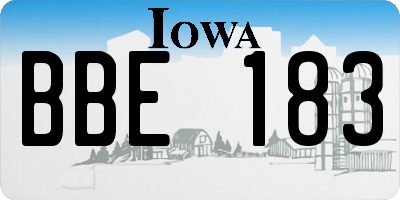 IA license plate BBE183