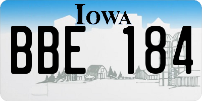 IA license plate BBE184