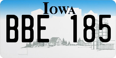 IA license plate BBE185