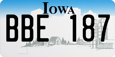 IA license plate BBE187