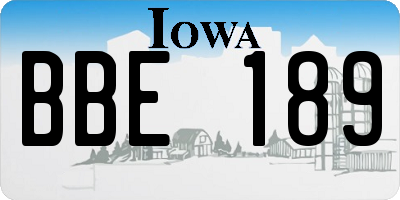 IA license plate BBE189