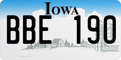 IA license plate BBE190