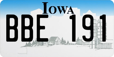 IA license plate BBE191