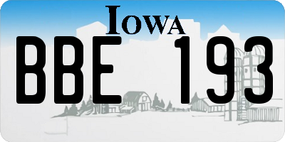IA license plate BBE193