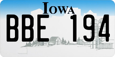 IA license plate BBE194