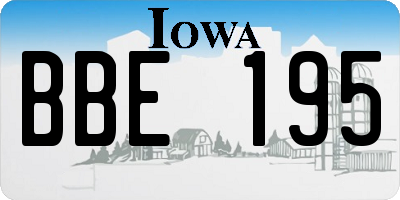 IA license plate BBE195