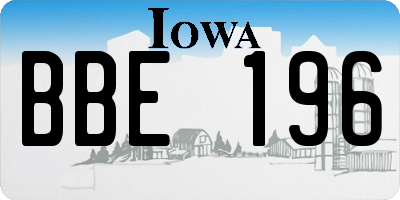 IA license plate BBE196