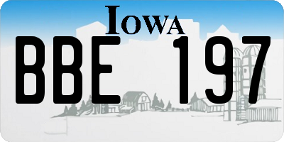 IA license plate BBE197