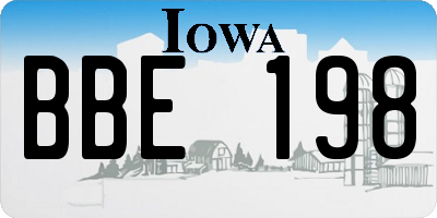 IA license plate BBE198