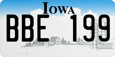 IA license plate BBE199