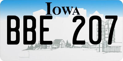 IA license plate BBE207