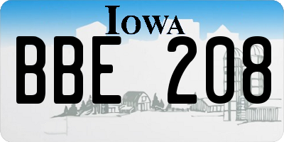 IA license plate BBE208