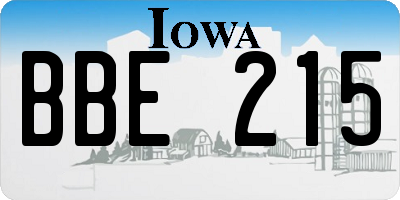 IA license plate BBE215