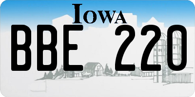 IA license plate BBE220