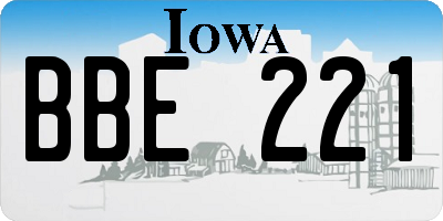 IA license plate BBE221