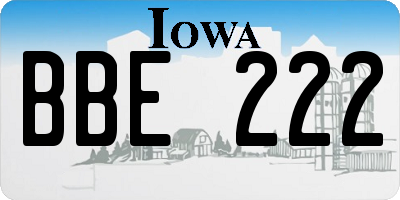 IA license plate BBE222