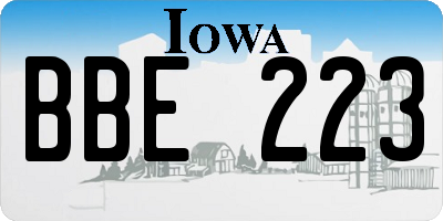 IA license plate BBE223